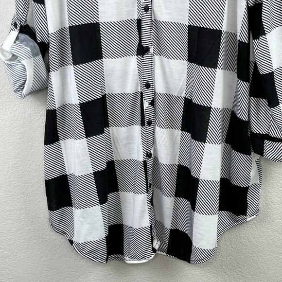 White Mark Red Black Bundle 2 Plaid Button Up Tunic Top Shirts Plus 3X NWT - Picture 9 of 16